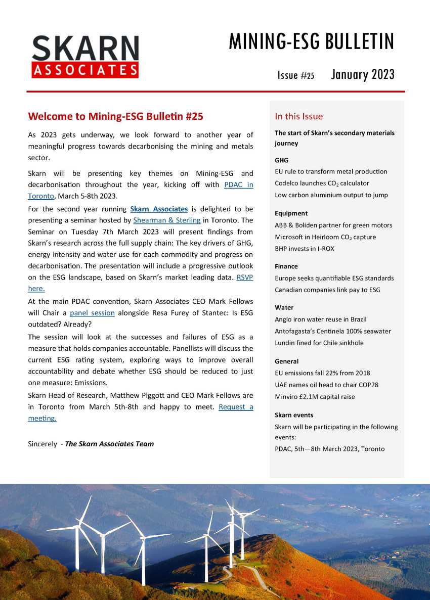 Skarn Mining-ESG Bulletin #25