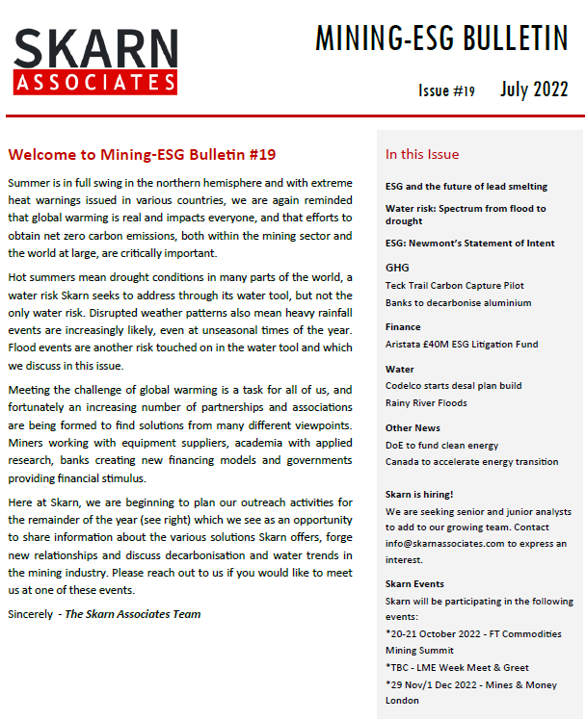 Skarn Mining-ESG Bulletin #19