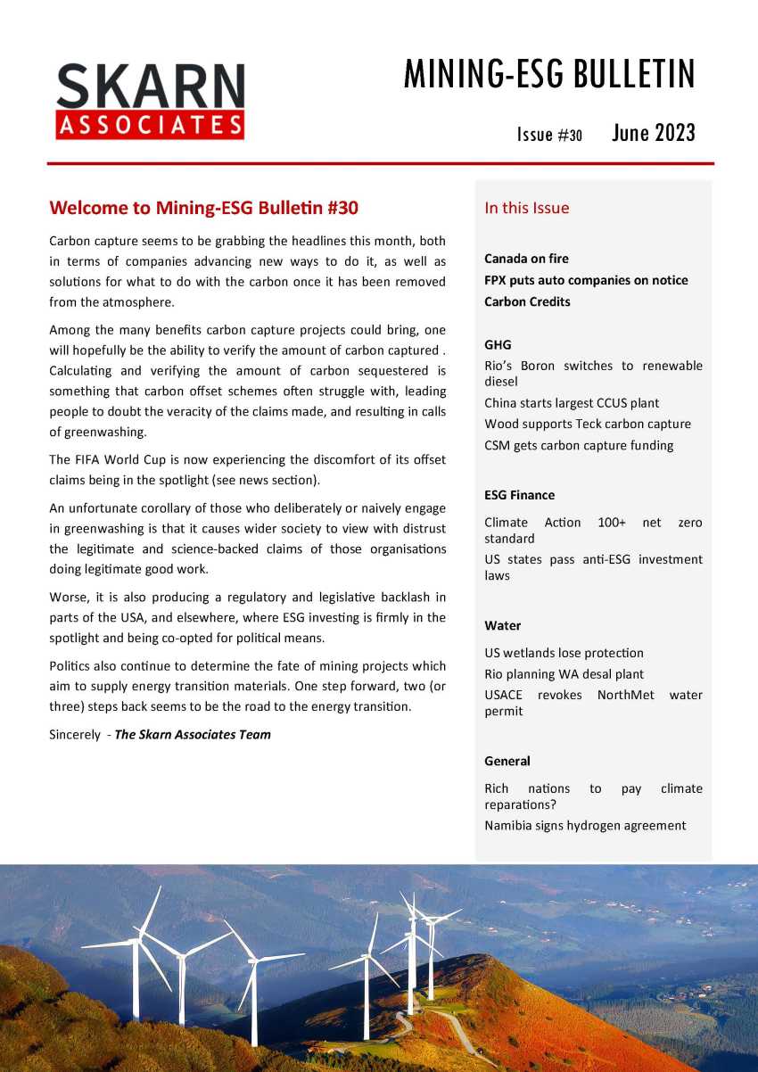 Skarn Mining-ESG Bulletin #30