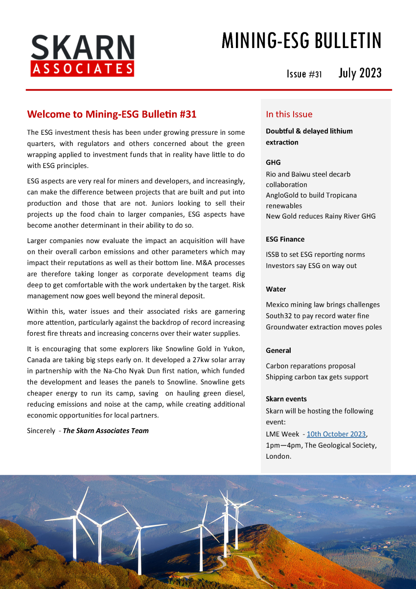 Skarn Mining-ESG Bulletin #31